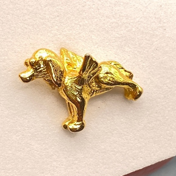 Guardian Dog Angel Lapel Pin Gold Tone - Picture 2 of 6